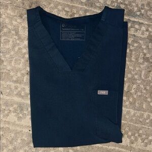 Figs Deep Blue Scrub Top